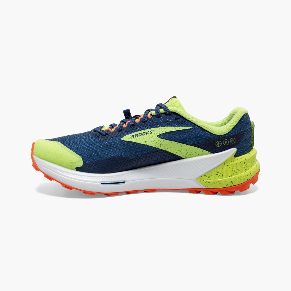 Chaussure Trail Running Brooks Catamount 2 Blanche Bleu Orange Homme | IPX-3397014